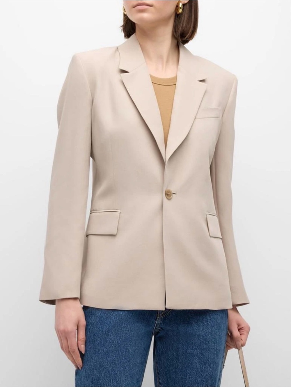 FRAME Women’s Light Beige Single Button Blazer Jacket Size 6 New with defects